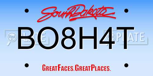 BO8H4T South Dakota License Plate
