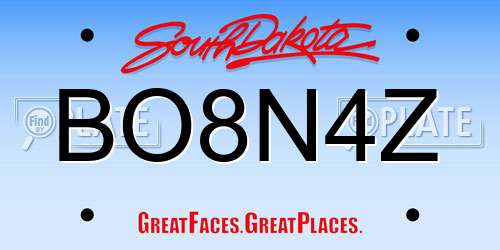 BO8N4Z South Dakota License Plate