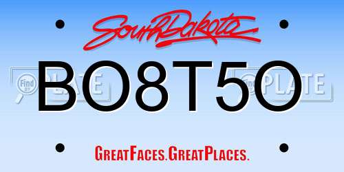 BO8T5O South Dakota License Plate