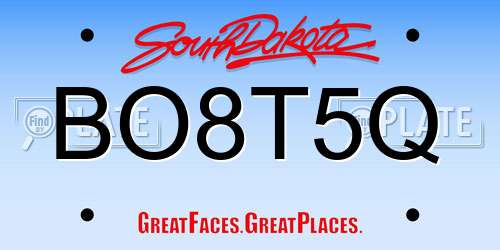 BO8T5Q South Dakota License Plate