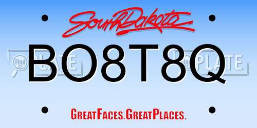 BO8T8Q South Dakota License Plate