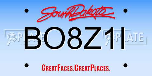 BO8Z1I South Dakota License Plate