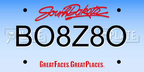 BO8Z8O South Dakota License Plate