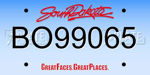 BO99065 South Dakota License Plate