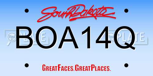BOA14Q South Dakota License Plate