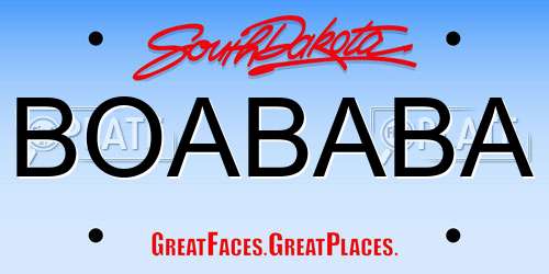 BOABABA South Dakota License Plate