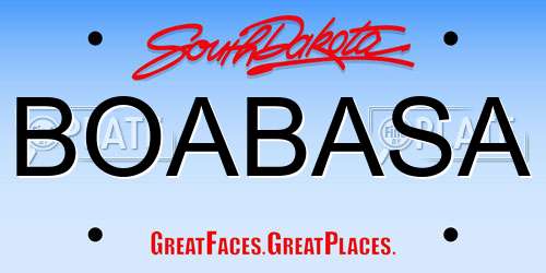BOABASA South Dakota License Plate