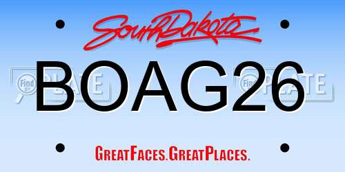 BOAG26 South Dakota License Plate