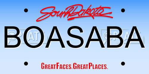 BOASABA South Dakota License Plate