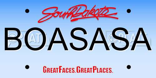 BOASASA South Dakota License Plate