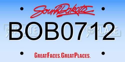 BOB0712 South Dakota License Plate