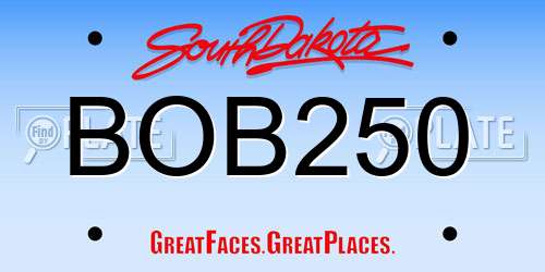 BOB250 South Dakota License Plate