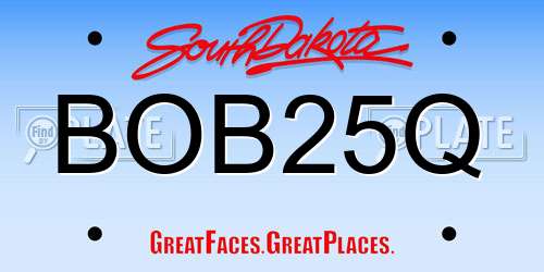 BOB25Q South Dakota License Plate