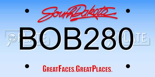 BOB280 South Dakota License Plate