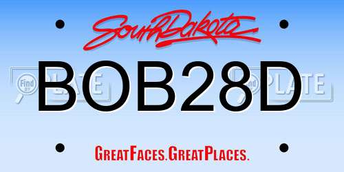BOB28D South Dakota License Plate