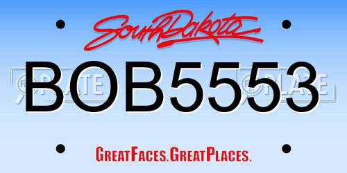 BOB5553 South Dakota License Plate