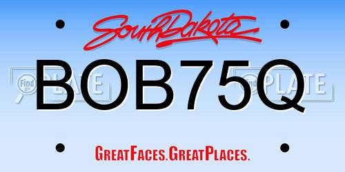 BOB75Q South Dakota License Plate