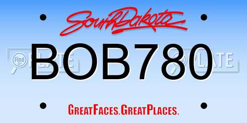 BOB780 South Dakota License Plate