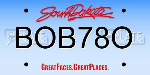 BOB78O South Dakota License Plate