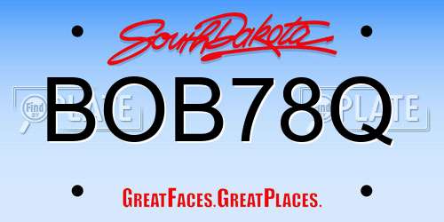 BOB78Q South Dakota License Plate