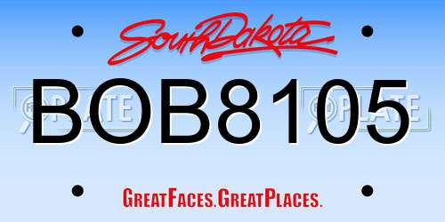BOB8105 South Dakota License Plate