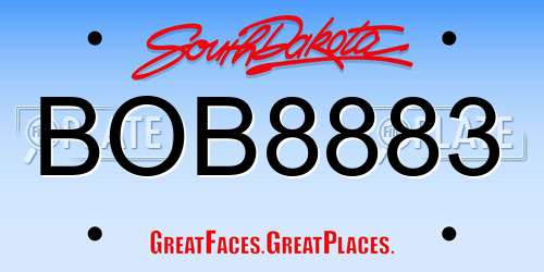 BOB8883 South Dakota License Plate