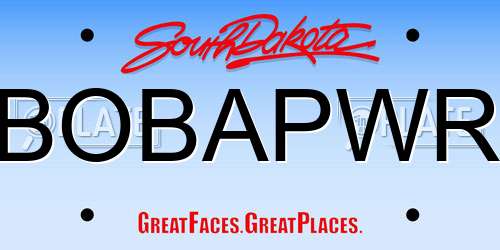 BOBAPWR South Dakota License Plate