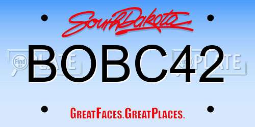 BOBC42 South Dakota License Plate
