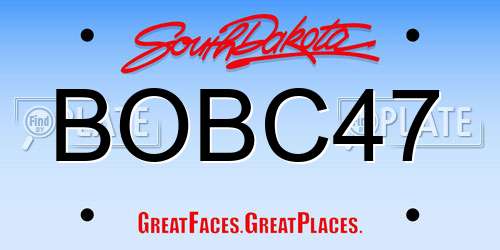 BOBC47 South Dakota License Plate