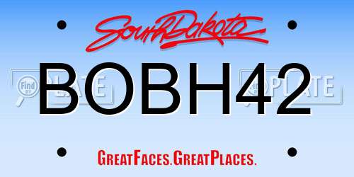 BOBH42 South Dakota License Plate