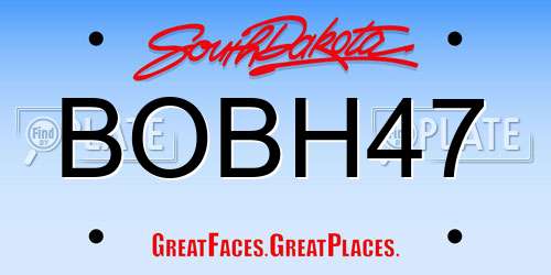 BOBH47 South Dakota License Plate