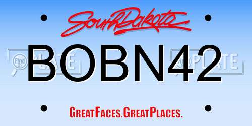 BOBN42 South Dakota License Plate