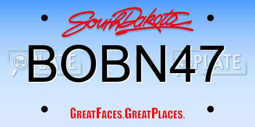 BOBN47 South Dakota License Plate
