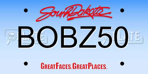 BOBZ50 South Dakota License Plate