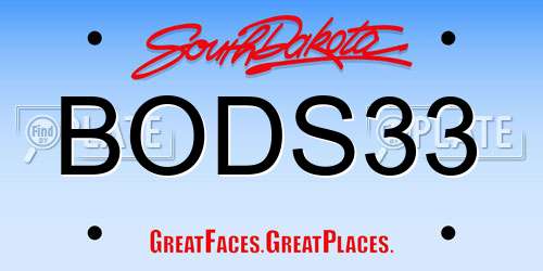 BODS33 South Dakota License Plate
