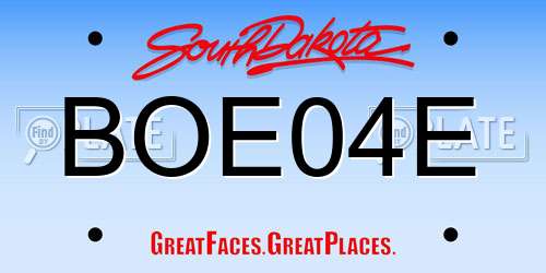 BOE04E South Dakota License Plate