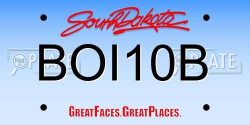 BOI10B South Dakota License Plate