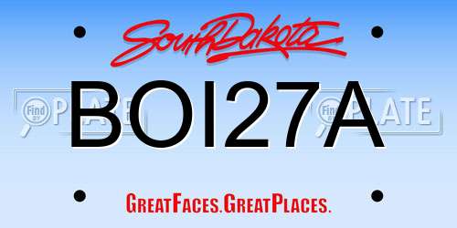 BOI27A South Dakota License Plate