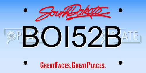 BOI52B South Dakota License Plate