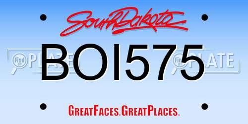 BOI575 South Dakota License Plate