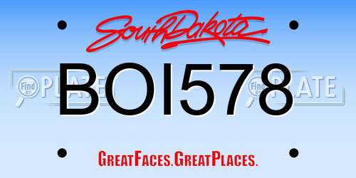 BOI578 South Dakota License Plate