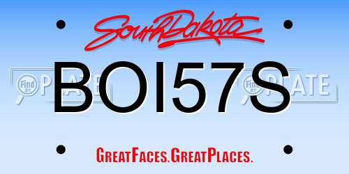 BOI57S South Dakota License Plate