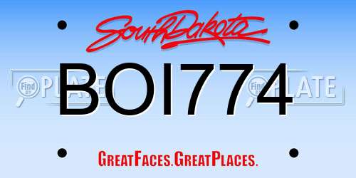 BOI774 South Dakota License Plate