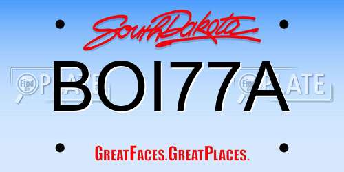 BOI77A South Dakota License Plate