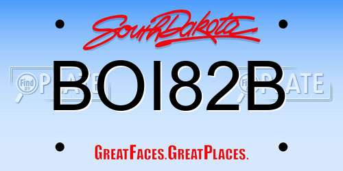 BOI82B South Dakota License Plate