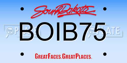 BOIB75 South Dakota License Plate