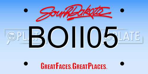BOII05 South Dakota License Plate