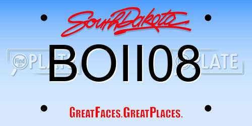 BOII08 South Dakota License Plate