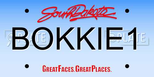 BOKKIE1 South Dakota License Plate