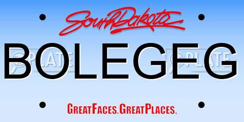 BOLEGEG South Dakota License Plate